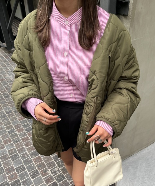 nemne store(ネンネストア)の「【低身長用サイズあり】袖ボリュームストライプシャツ(シャツ/ブラウス・レディース・グリーン系その他/ブルー系その他/パープル系その他/ピンク系その他/ピンク系その他2/ブルー系その他2/オレンジ系その他/パープル系その他2/ブルー/ピンク/ブラック/グリーン/マスタード・フリー/MEDIUM/SMALL/LARGE)」の19枚目の写真