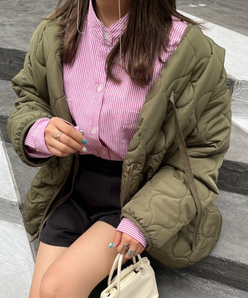 nemne store(ネンネストア)の「【低身長用サイズあり】袖ボリュームストライプシャツ(シャツ/ブラウス・レディース・グリーン系その他/ブルー系その他/パープル系その他/ピンク系その他/ピンク系その他2/ブルー系その他2/オレンジ系その他/パープル系その他2/ブルー/ピンク/ブラック/グリーン/マスタード・フリー/MEDIUM/SMALL/LARGE)」の18枚目の写真