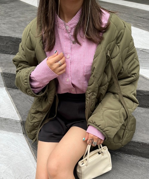 nemne store(ネンネストア)の「【低身長用サイズあり】袖ボリュームストライプシャツ(シャツ/ブラウス・レディース・グリーン系その他/ブルー系その他/パープル系その他/ピンク系その他/ピンク系その他2/ブルー系その他2/オレンジ系その他/パープル系その他2/ブルー/ピンク/ブラック/グリーン/マスタード・フリー/MEDIUM/SMALL/LARGE)」の17枚目の写真