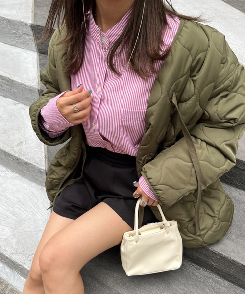 nemne store(ネンネストア)の「【低身長用サイズあり】袖ボリュームストライプシャツ(シャツ/ブラウス・レディース・グリーン系その他/ブルー系その他/パープル系その他/ピンク系その他/ピンク系その他2/ブルー系その他2/オレンジ系その他/パープル系その他2/ブルー/ピンク/ブラック/グリーン/マスタード・フリー/MEDIUM/SMALL/LARGE)」の16枚目の写真