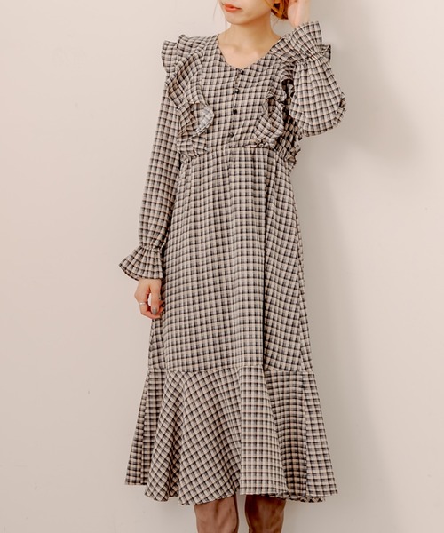 セール Vintageラッフルワンピース ワンピース Olive Des Olive オリーブデオリーブ のファッション通販 Zozotown
