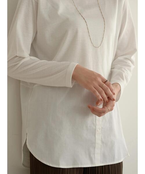 earth music&ecology（アースミュージックアンドエコロジー）の「SET２点バックスリットニット+シャツ風インナー＊（ニット/セーター・レディース・ブラック/アイボリー/モカ・FREE）」の18枚目の写真