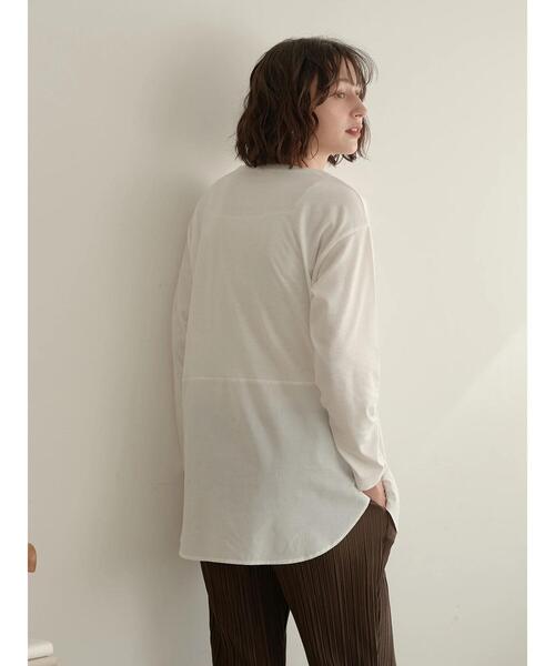 earth music&ecology（アースミュージックアンドエコロジー）の「SET２点バックスリットニット+シャツ風インナー＊（ニット/セーター・レディース・ブラック/アイボリー/モカ・FREE）」の22枚目の写真