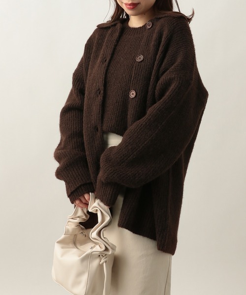 Heather(ヘザー)の「モヘアライク2Pセットニット 255601(ニット/セーター・レディース・ブラウン/イエロー/ブルー・FREE)」の1枚目の写真