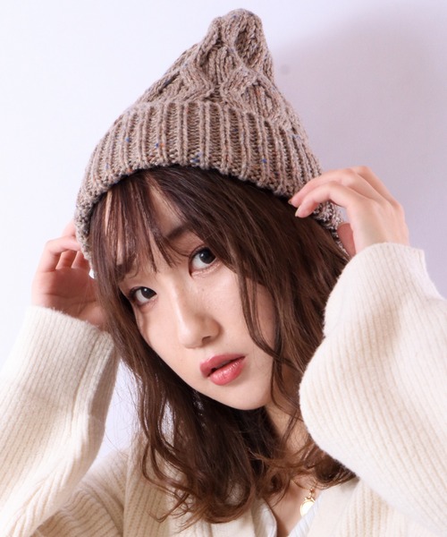 FUNALIVE(ファンアライブ)の「NAKASHIMA SELECT ケーブルネップワッチ(ニットキャップ/ビーニー・メンズ・ブラウン/ベージュ/ワイン/ネイビー/グレー/ブラック/ホワイト・FREE)」の6枚目の写真