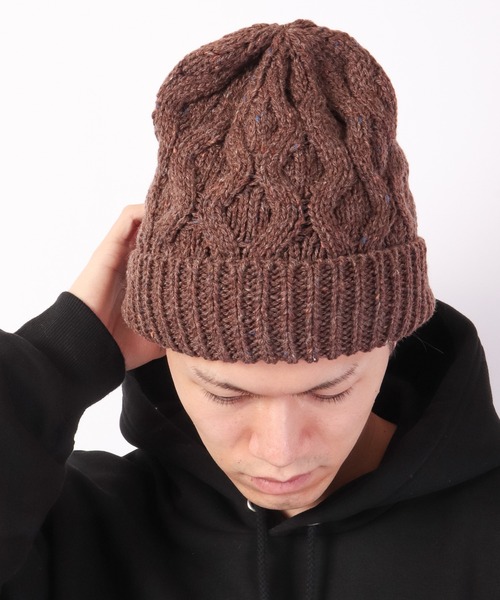 FUNALIVE(ファンアライブ)の「NAKASHIMA SELECT ケーブルネップワッチ(ニットキャップ/ビーニー・メンズ・ブラウン/ベージュ/ワイン/ネイビー/グレー/ブラック/ホワイト・FREE)」の5枚目の写真