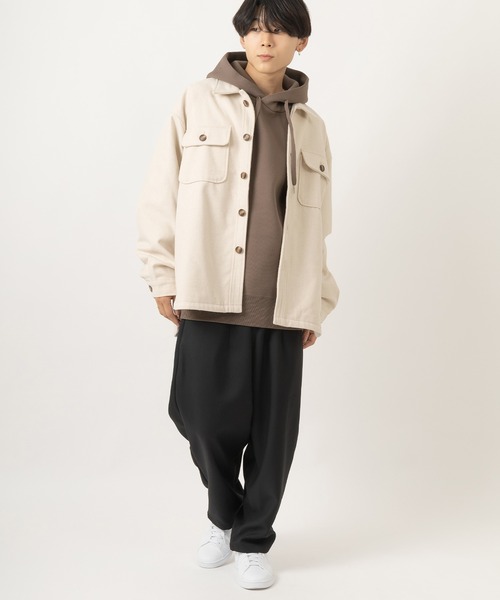 SlashDate(スラッシュデイト)の「メルトンCPOシャツジャケット(シャツ/ブラウス・メンズ・ライトブルー/ブラック/ネイビー/アイボリー/キャメル・M/L/XL)」の14枚目の写真