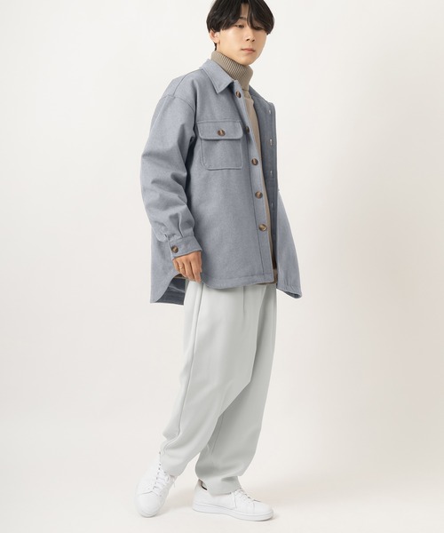 SlashDate(スラッシュデイト)の「メルトンCPOシャツジャケット(シャツ/ブラウス・メンズ・ライトブルー/ブラック/ネイビー/アイボリー/キャメル・M/L/XL)」の17枚目の写真