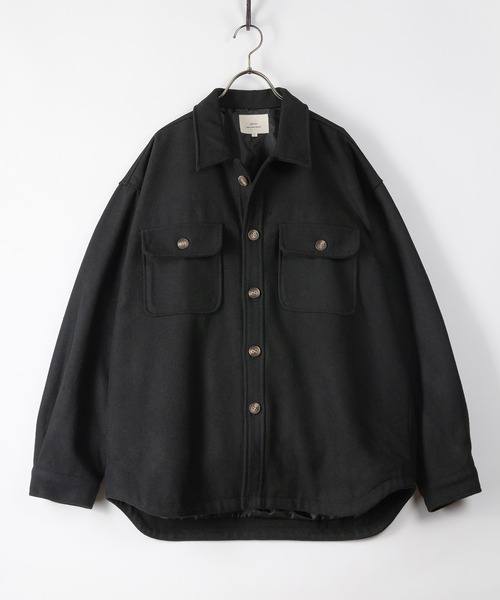 SlashDate(スラッシュデイト)の「メルトンCPOシャツジャケット(シャツ/ブラウス・メンズ・ライトブルー/ブラック/ネイビー/アイボリー/キャメル・M/L/XL)」の10枚目の写真