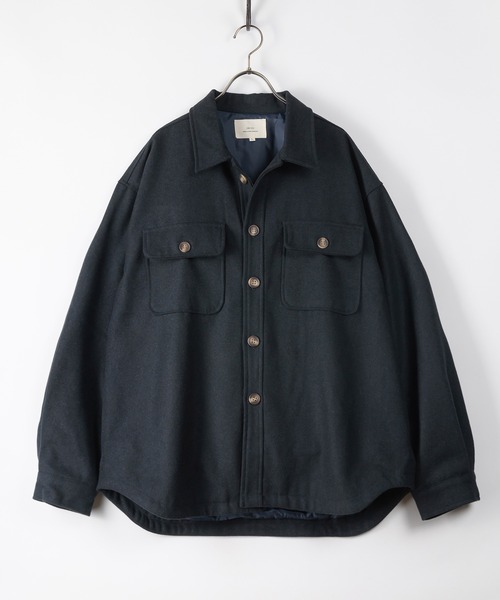 SlashDate(スラッシュデイト)の「メルトンCPOシャツジャケット(シャツ/ブラウス・メンズ・ライトブルー/ブラック/ネイビー/アイボリー/キャメル・M/L/XL)」の11枚目の写真