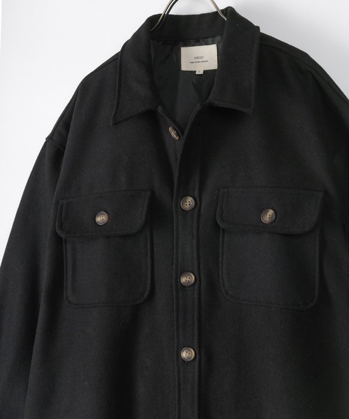 SlashDate(スラッシュデイト)の「メルトンCPOシャツジャケット(シャツ/ブラウス・メンズ・ライトブルー/ブラック/ネイビー/アイボリー/キャメル・M/L/XL)」の18枚目の写真