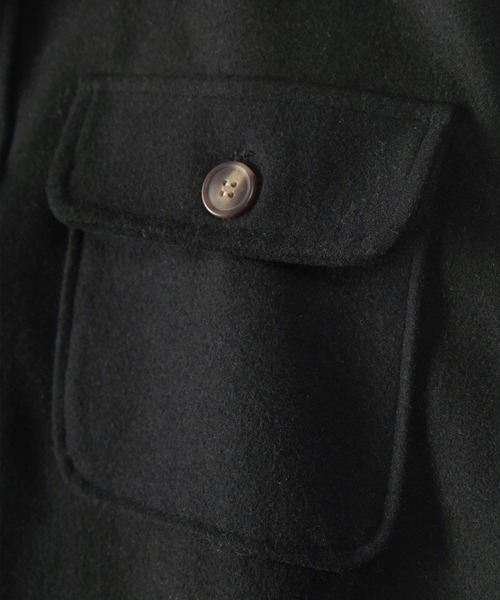 SlashDate(スラッシュデイト)の「メルトンCPOシャツジャケット(シャツ/ブラウス・メンズ・ライトブルー/ブラック/ネイビー/アイボリー/キャメル・M/L/XL)」の15枚目の写真