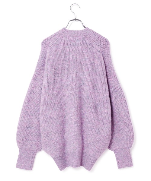 【美品】アダムエロペ ロングヘアークルーカーディガン ビッグシルエット 美品】アダムエロペ ロングヘアークルーカーディガン ビッグシルエット