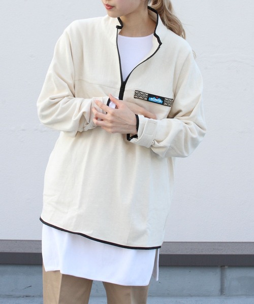 Tieasy（ティージー）の「TIEASY×KAVU/ティージー×カブー　スローシャツ　THROW SHIRT（Tシャツ/カットソー・メンズ・ブルー/ナチュラル/キャメル・L/M）」の2枚目の写真