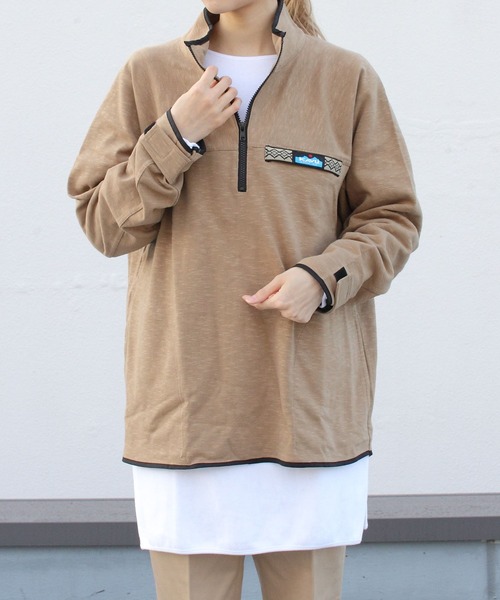 Tieasy（ティージー）の「TIEASY×KAVU/ティージー×カブー　スローシャツ　THROW SHIRT（Tシャツ/カットソー・メンズ・ブルー/ナチュラル/キャメル・L/M）」の3枚目の写真