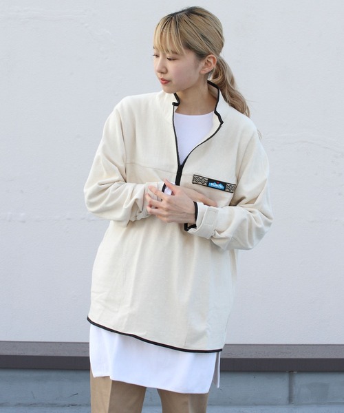 Tieasy（ティージー）の「TIEASY×KAVU/ティージー×カブー　スローシャツ　THROW SHIRT（Tシャツ/カットソー・メンズ・ブルー/ナチュラル/キャメル・L/M）」の18枚目の写真