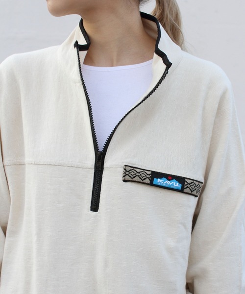 Tieasy（ティージー）の「TIEASY×KAVU/ティージー×カブー　スローシャツ　THROW SHIRT（Tシャツ/カットソー・メンズ・ブルー/ナチュラル/キャメル・L/M）」の9枚目の写真