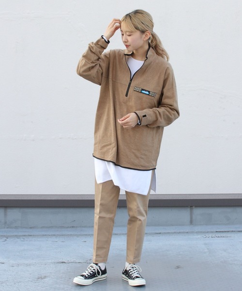 Tieasy（ティージー）の「TIEASY×KAVU/ティージー×カブー　スローシャツ　THROW SHIRT（Tシャツ/カットソー・メンズ・ブルー/ナチュラル/キャメル・L/M）」の16枚目の写真