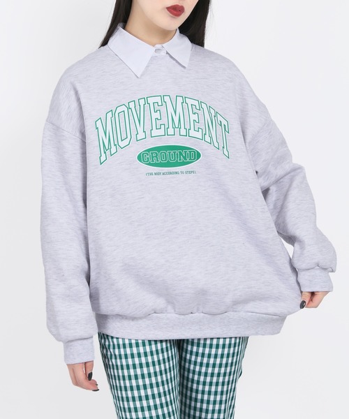 WC（ダブル シー）の「MOVEMENTロゴビッグスウェット（スウェット・レディース・ブラック/グレー/ピンク/グリーン・FREE）」の2枚目の写真