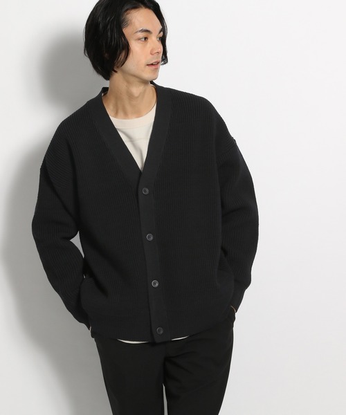 niko and...(ニコアンド)の「三杢BIGVネックニットカーディガン(カーディガン/ボレロ・メンズ・ブラック/アイボリー/キャメル・LARGE/MEDIUM)」の2枚目の写真