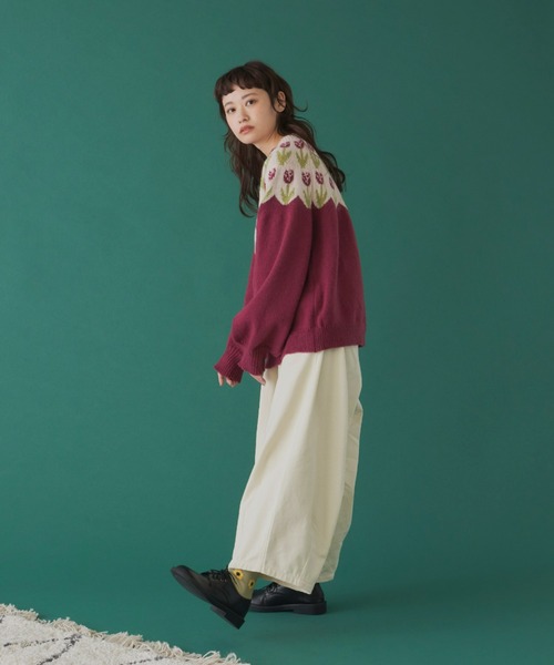 MERLOT（メルロー）の「長袖ニット（ニット/セーター・レディース・ワインレッド・FREE）」の8枚目の写真