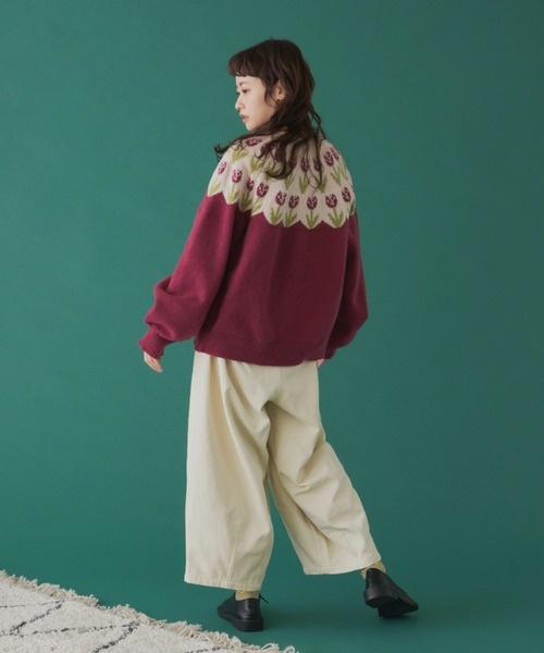 MERLOT（メルロー）の「長袖ニット（ニット/セーター・レディース・ワインレッド・FREE）」の3枚目の写真