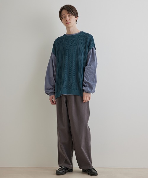 JUNRED(ジュンレッド)の「シアーレースニットルーズベスト(ベスト・メンズ・グリーン/ブラック/ライトグレー・S/L/M)」の20枚目の写真