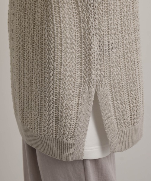 JUNRED(ジュンレッド)の「シアーレースニットルーズベスト(ベスト・メンズ・グリーン/ブラック/ライトグレー・S/L/M)」の13枚目の写真