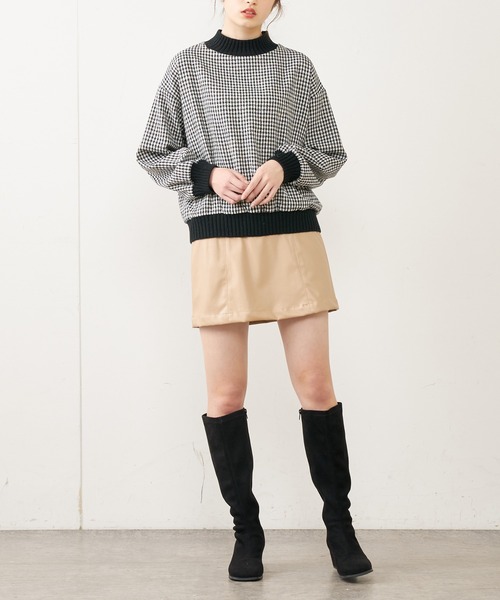 OLIVE des OLIVE（オリーブデオリーブ）の「リブ付ツイードトップス（Tシャツ/カットソー・レディース・ブラック/ブラウン/オフホワイト・FREE）」の16枚目の写真