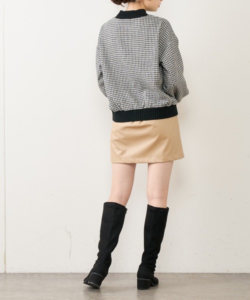 OLIVE des OLIVE（オリーブデオリーブ）の「リブ付ツイードトップス（Tシャツ/カットソー・レディース・ブラック/ブラウン/オフホワイト・FREE）」の13枚目の写真