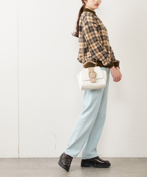 OLIVE des OLIVE（オリーブデオリーブ）の「リブ付ツイードトップス（Tシャツ/カットソー・レディース・ブラック/ブラウン/オフホワイト・FREE）」の18枚目の写真