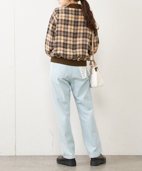 OLIVE des OLIVE（オリーブデオリーブ）の「リブ付ツイードトップス（Tシャツ/カットソー・レディース・ブラック/ブラウン/オフホワイト・FREE）」の21枚目の写真