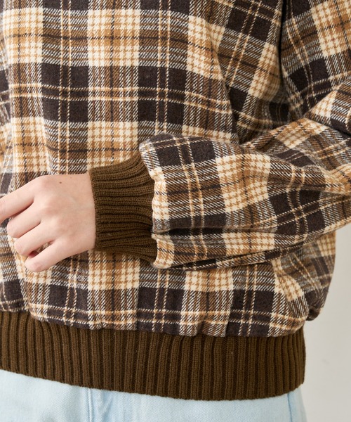 OLIVE des OLIVE（オリーブデオリーブ）の「リブ付ツイードトップス（Tシャツ/カットソー・レディース・ブラック/ブラウン/オフホワイト・FREE）」の14枚目の写真