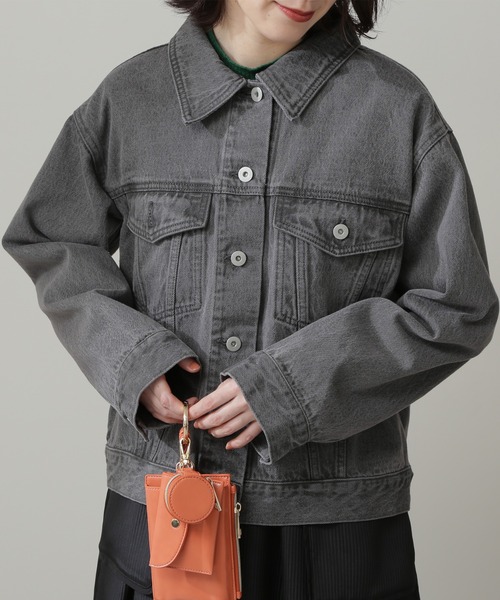 N.（N. Natural Beauty Basic）（エヌエヌナチュラルビューティーベーシック）の「◆デニムジャケット（ブルゾン・レディース・ブラック/ナチュラル・MEDIUM）」の11枚目の写真