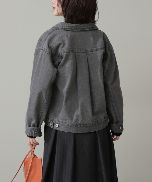 N.（N. Natural Beauty Basic）（エヌエヌナチュラルビューティーベーシック）の「◆デニムジャケット（ブルゾン・レディース・ブラック/ナチュラル・MEDIUM）」の3枚目の写真