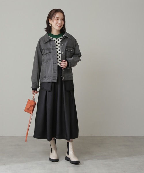 N.（N. Natural Beauty Basic）（エヌエヌナチュラルビューティーベーシック）の「◆デニムジャケット（ブルゾン・レディース・ブラック/ナチュラル・MEDIUM）」の4枚目の写真