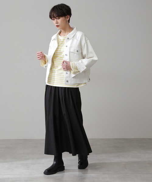 N.（N. Natural Beauty Basic）（エヌエヌナチュラルビューティーベーシック）の「◆デニムジャケット（ブルゾン・レディース・ブラック/ナチュラル・MEDIUM）」の7枚目の写真