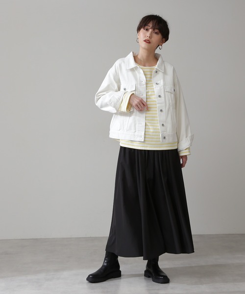 N.（N. Natural Beauty Basic）（エヌエヌナチュラルビューティーベーシック）の「◆デニムジャケット（ブルゾン・レディース・ブラック/ナチュラル・MEDIUM）」の9枚目の写真