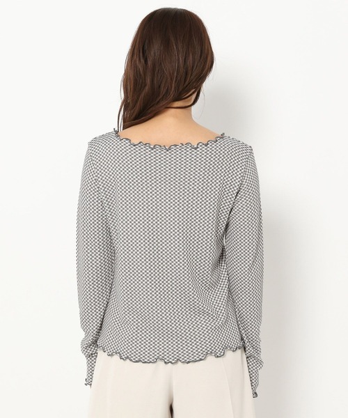 mysty woman（ミスティウーマン）の「インナーにおすすめ　ボートネックメロープルオーバー 267557（Tシャツ/カットソー・レディース・ブラック/オフホワイト/アイボリー/チャコール・FREE）」の9枚目の写真