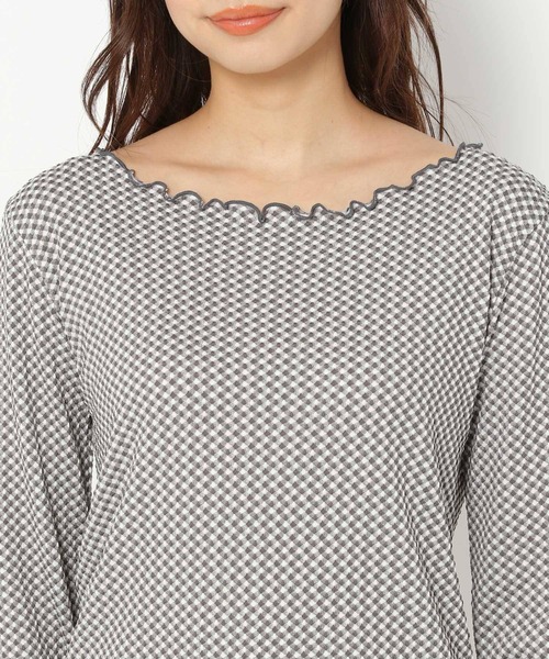 mysty woman（ミスティウーマン）の「インナーにおすすめ　ボートネックメロープルオーバー 267557（Tシャツ/カットソー・レディース・ブラック/オフホワイト/アイボリー/チャコール・FREE）」の10枚目の写真