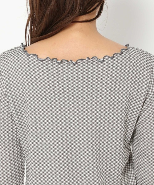 mysty woman（ミスティウーマン）の「インナーにおすすめ　ボートネックメロープルオーバー 267557（Tシャツ/カットソー・レディース・ブラック/オフホワイト/アイボリー/チャコール・FREE）」の11枚目の写真