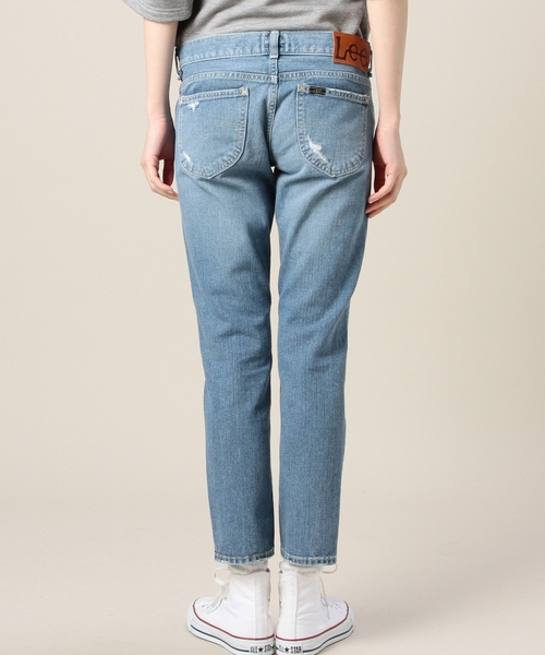 Lee（リー）の「BYBC LEE 別注ダメージデニムアンクルパンツ（デニムパンツ・レディース・ネイビー・SMALL/MEDIUM）」の11枚目の写真