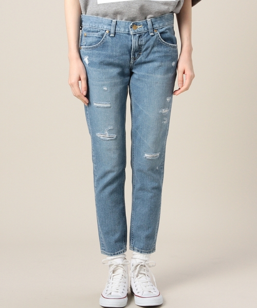 Lee（リー）の「BYBC LEE 別注ダメージデニムアンクルパンツ（デニムパンツ・レディース・ネイビー・SMALL/MEDIUM）」の5枚目の写真