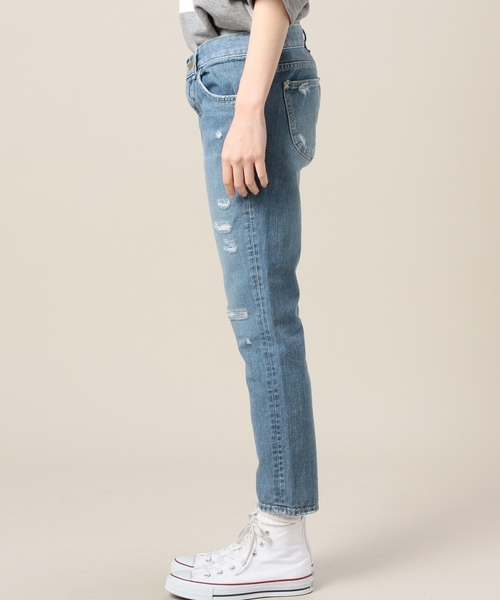 Lee（リー）の「BYBC LEE 別注ダメージデニムアンクルパンツ（デニムパンツ・レディース・ネイビー・SMALL/MEDIUM）」の6枚目の写真