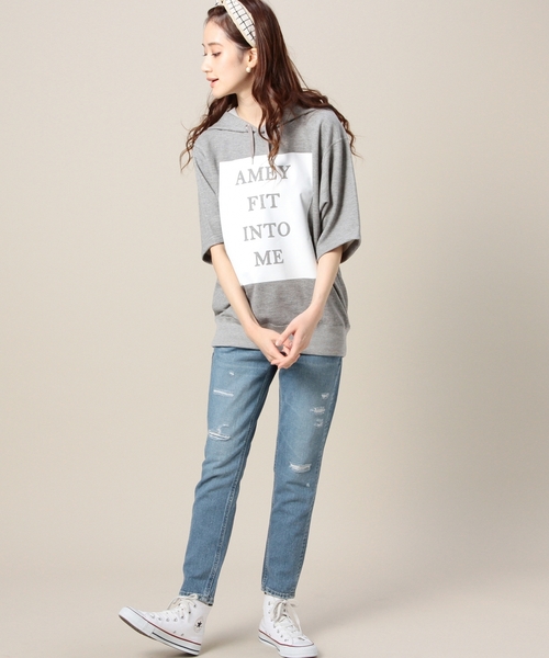 Lee（リー）の「BYBC LEE 別注ダメージデニムアンクルパンツ（デニムパンツ・レディース・ネイビー・SMALL/MEDIUM）」の7枚目の写真