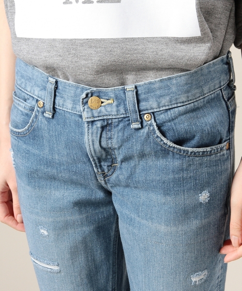 Lee（リー）の「BYBC LEE 別注ダメージデニムアンクルパンツ（デニムパンツ・レディース・ネイビー・SMALL/MEDIUM）」の8枚目の写真