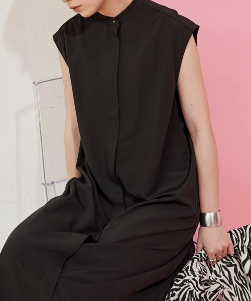 Aunt Marie's（アントマリーズ）の「レイヤードワンピース / バンドカラーシャツワンピース + クロップドシャツSET（ワンピース・レディース・ホワイト/ブラック/ライトパープル・FREE）」の21枚目の写真