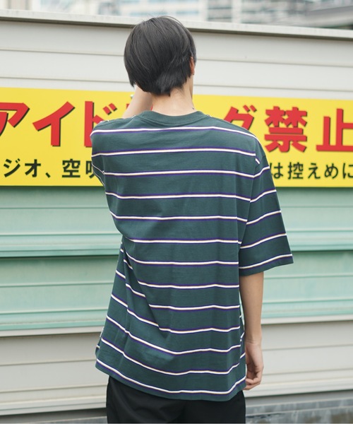 BEN DAVIS（ベンデイビス）の「【BEN DAVIS/ベンデイビス】ヘビーテンジクボーダーBIGTシャツ（Tシャツ/カットソー・メンズ・チャコールグレー/パープル/イエロー/グリーン・MEDIUM/LARGE/X-LARGE）」の15枚目の写真