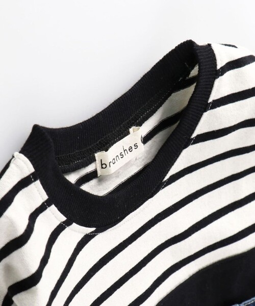 BRANSHES（ブランシェス）の「【デニムポケット】ボーダー長袖Tシャツ ロンT（Tシャツ/カットソー・キッズ・ブラック/アイボリー・110/100/130/120/150/140/90）」の19枚目の写真
