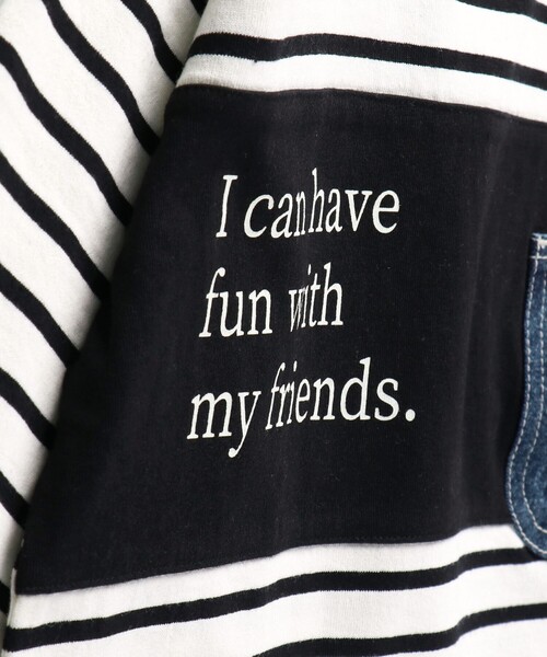 BRANSHES（ブランシェス）の「【デニムポケット】ボーダー長袖Tシャツ ロンT（Tシャツ/カットソー・キッズ・ブラック/アイボリー・110/100/130/120/150/140/90）」の20枚目の写真